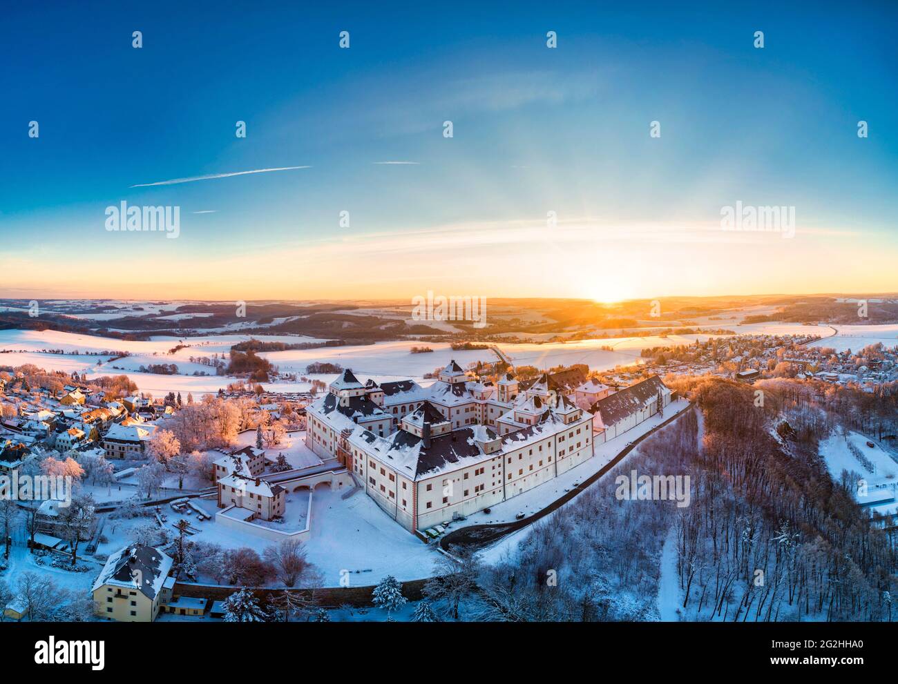 Schloss Augustusburg im Winter Stockfoto