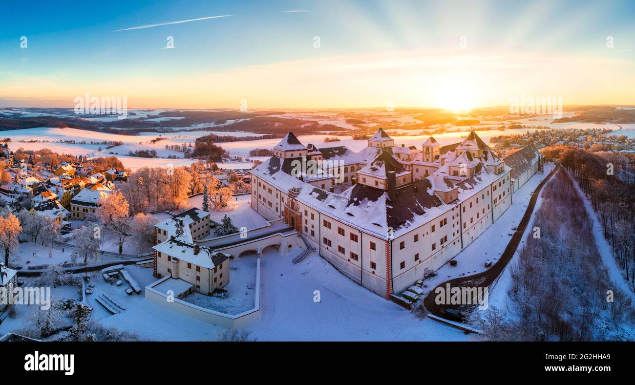 Schloss Augustusburg im Winter Stockfoto