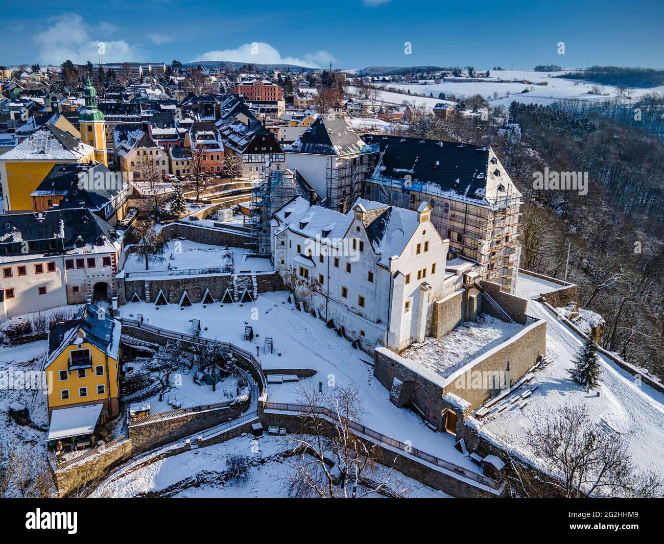 Schloss Wolkenstein im Erzgebirge Stockfoto