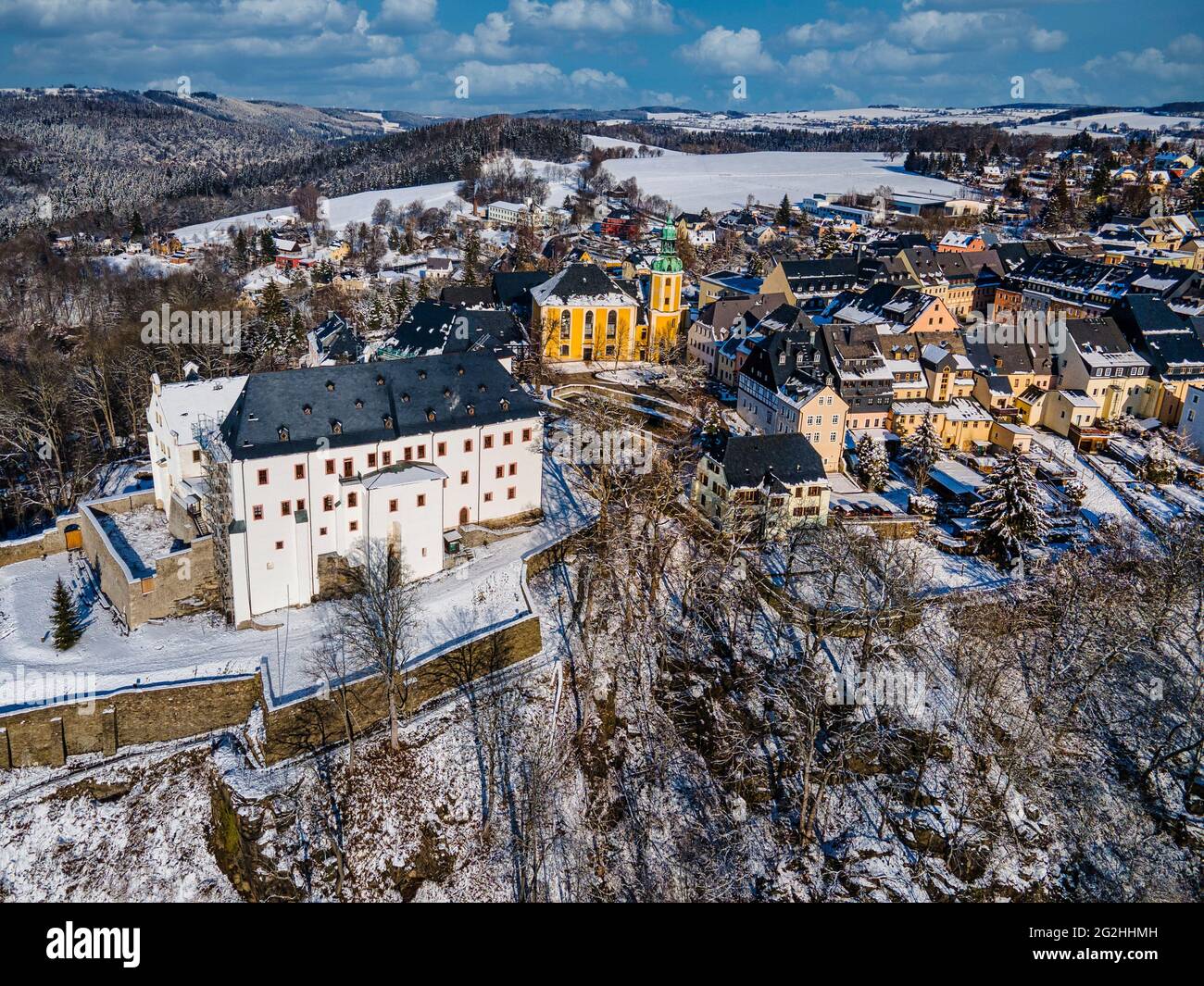 Schloss Wolkenstein im Erzgebirge Stockfoto