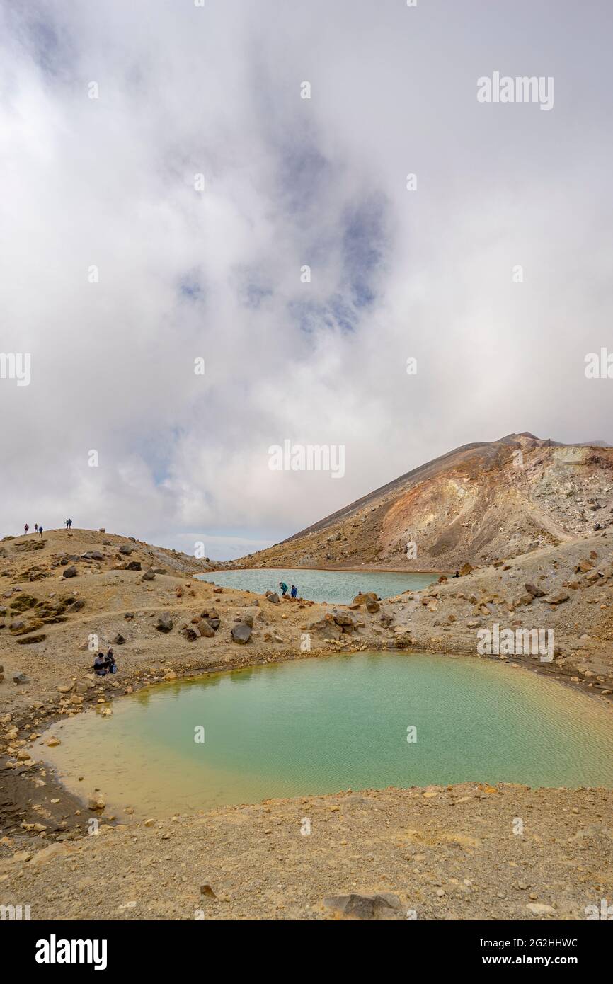 Tongariro durchquert Neuseeland, Wanderweg durch den Tongariro National Park, North Island, Manawatu-Wanganui, Neuseeland Stockfoto