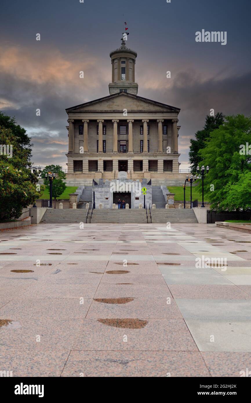 Nashville, Tennessee, USA. Das Tennessee State Capitol Building wurde zwischen 1845 und 1859 im Stil der griechischen Wiedergeburt erbaut. Stockfoto