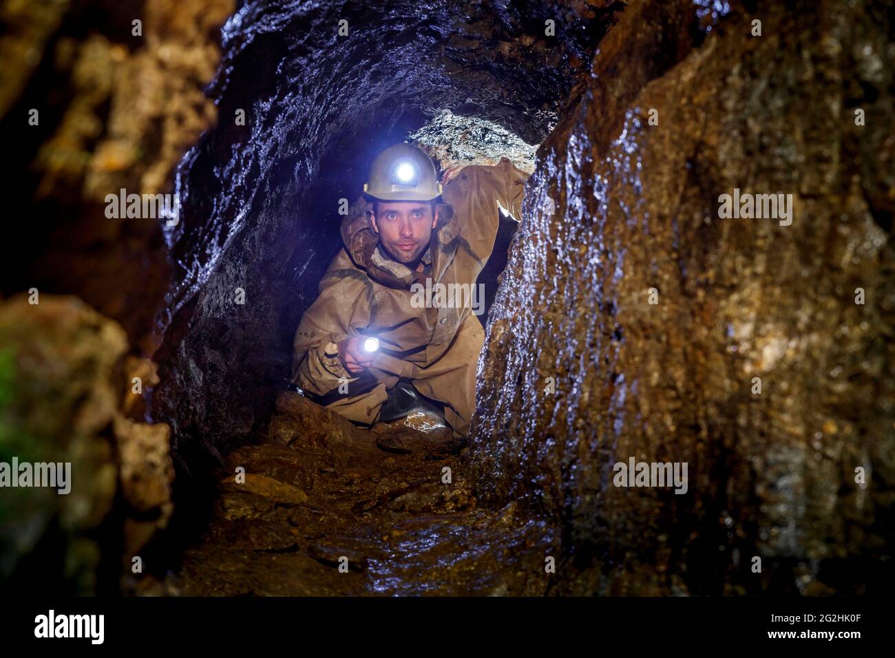 Das Besucherbergwerk - im Gößner - befindet sich im Zentrum von Annaberg-Buchholz am Erzgebirgsmuseum Stockfoto