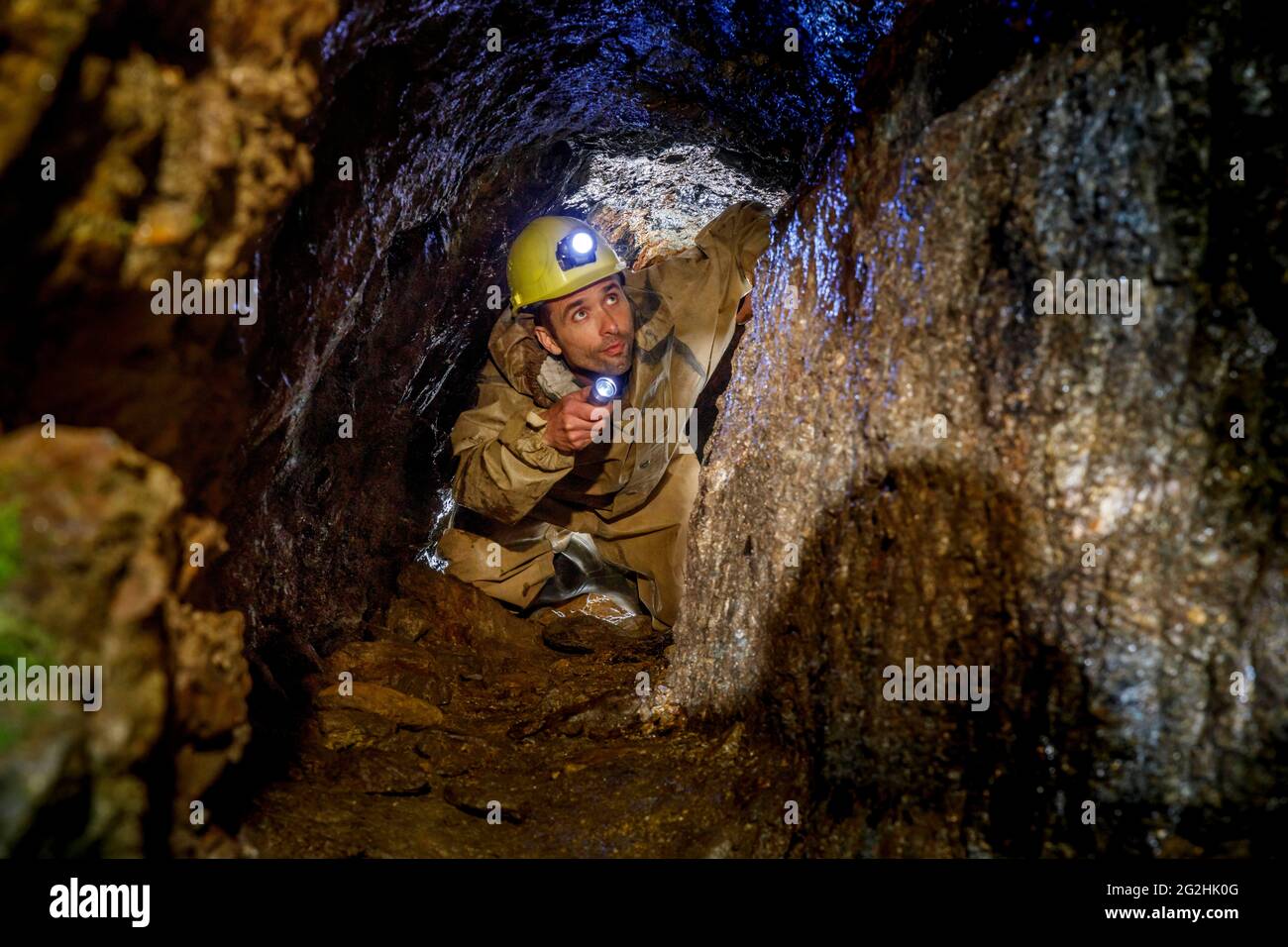 Das Besucherbergwerk - im Gößner - befindet sich im Zentrum von Annaberg-Buchholz am Erzgebirgsmuseum Stockfoto