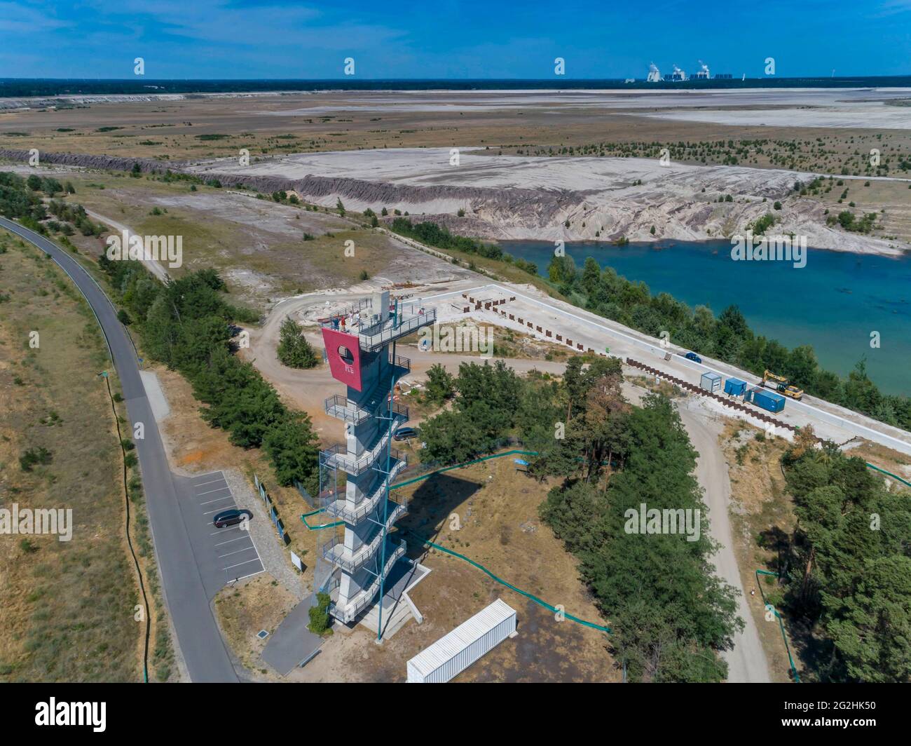 Zukünftiger Hafenbezirk Cottbus an der Cottbuser Ostsee Stockfotografie