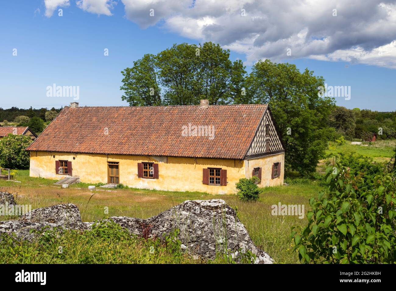 Strandritterhof in Kyllaj, im Nordosten von Gotland, Schweden, Insel Gotland Stockfoto