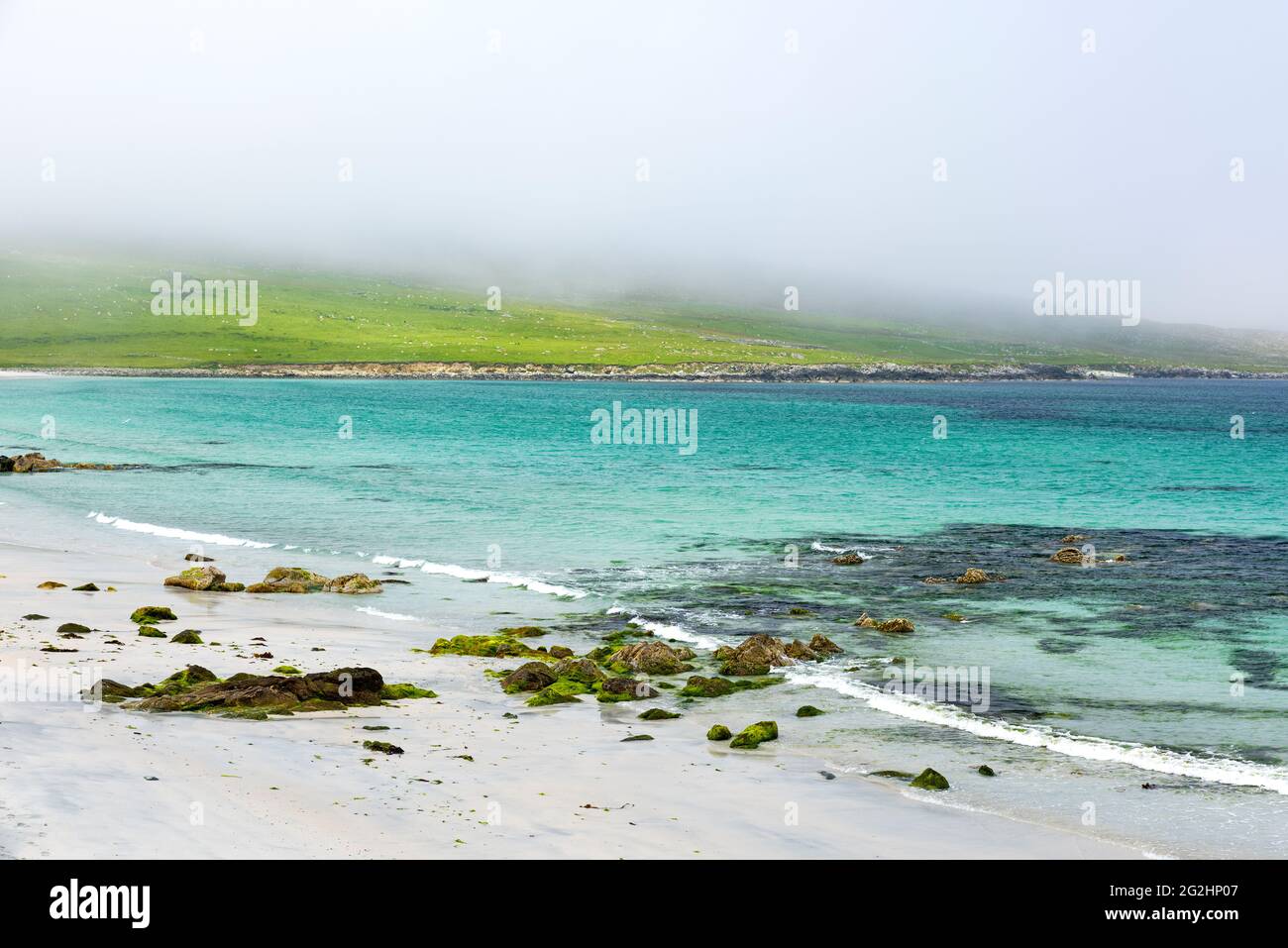 Bucht im Süden der Insel Unst, in der Nähe von Uyeasound, Schottland, Shetland-Inseln Stockfoto