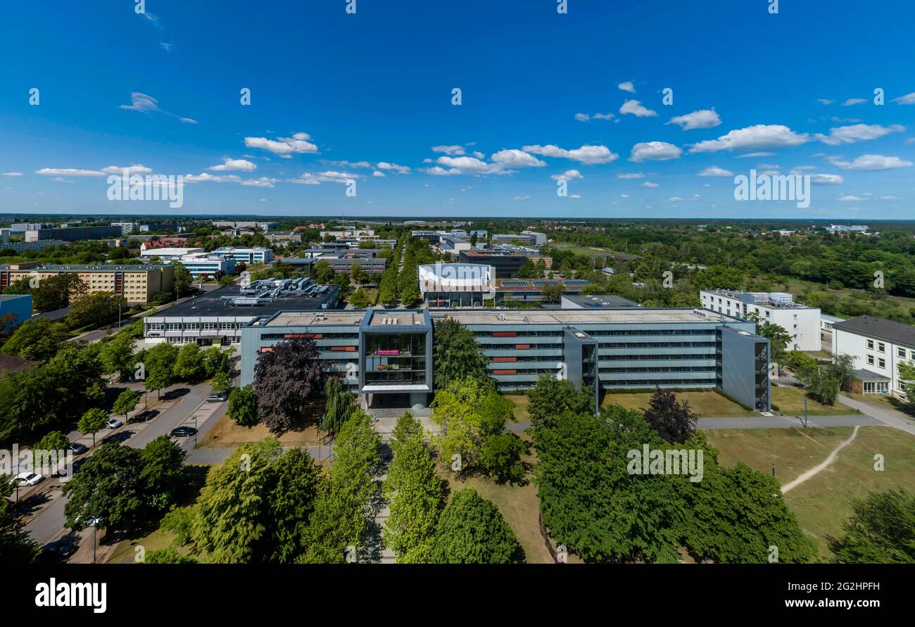 Blick auf den Universitätscampus der Brandenburgischen Technischen Universität BTU Cottbus-Senftenberg Stockfoto