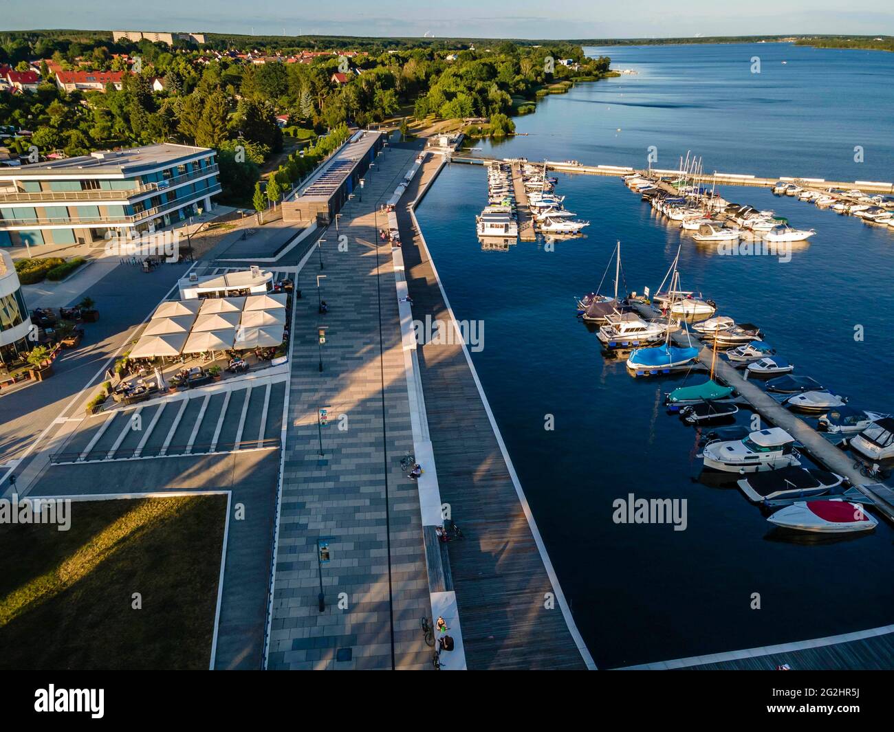 Stadthafen am Senftenberger See Stockfoto