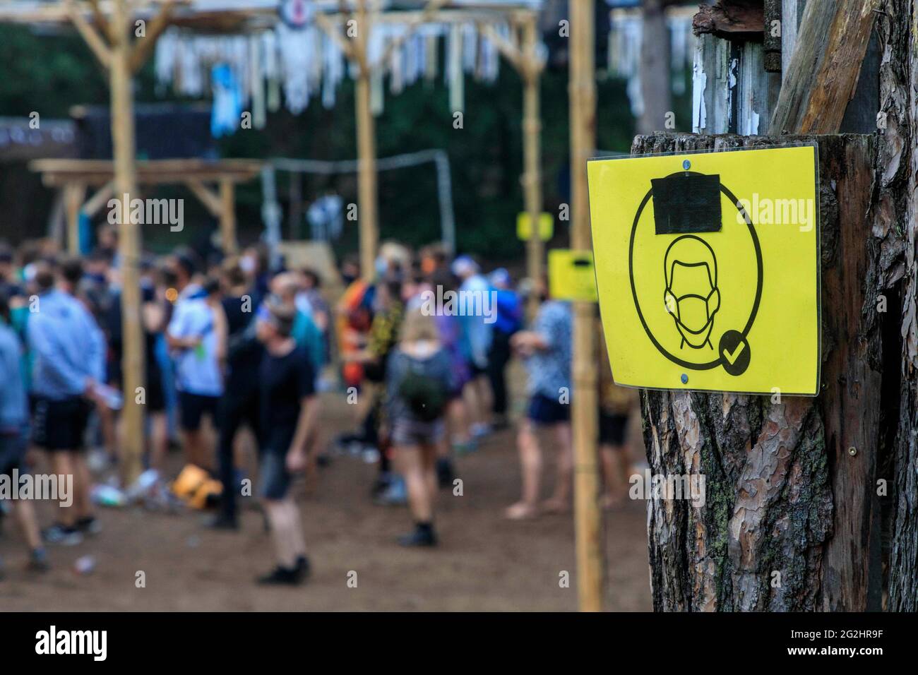 Alternative-Musik-Festival in Brandenburg trotz Corona Stockfoto