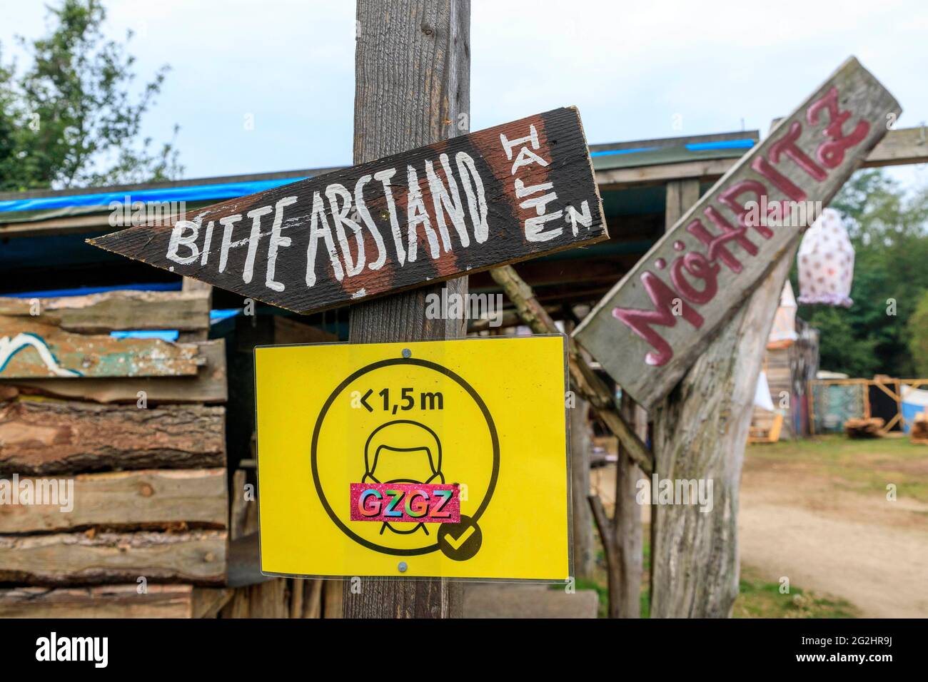 Alternative-Musik-Festival in Brandenburg trotz Corona Stockfoto