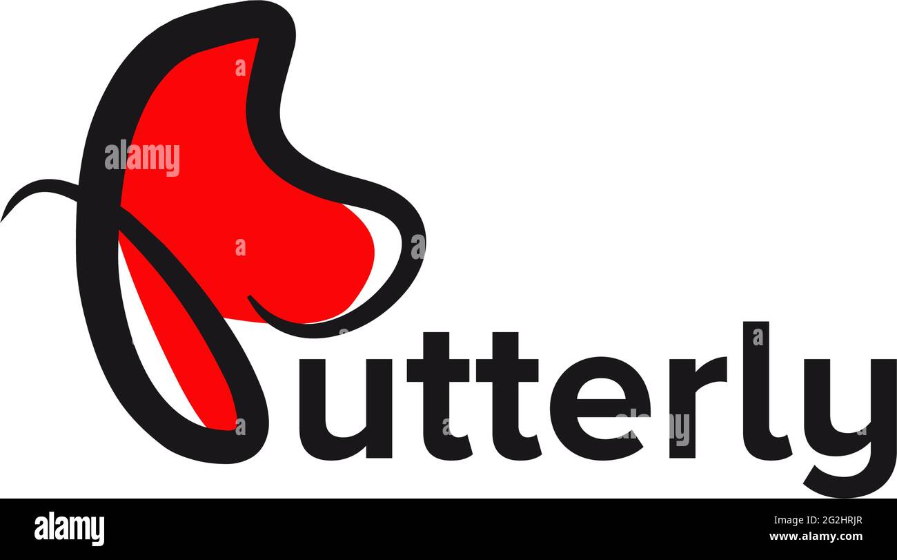Schmetterling Text Logo Design Vektor Vorlage Stock Vektor