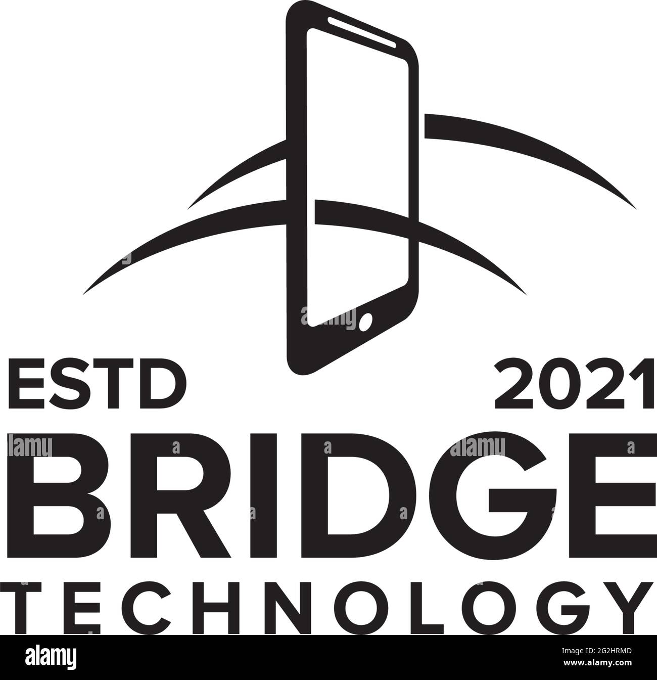 Bridge Technology Logo Design Vektor Vorlage Stock Vektor