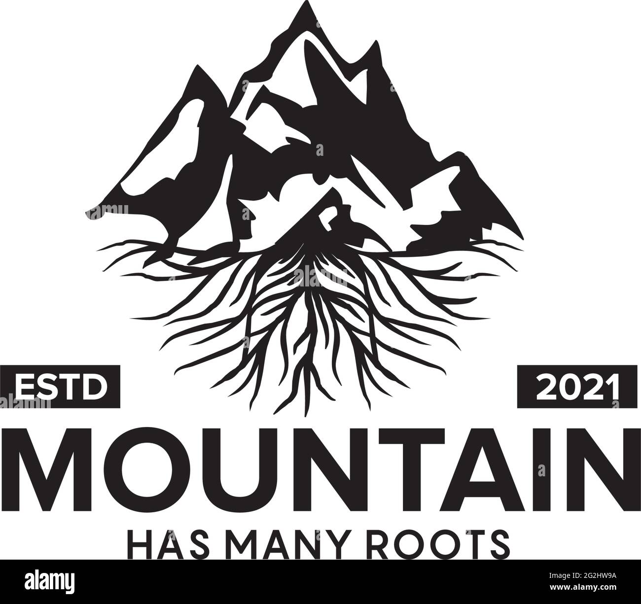 Mountain Root Logo Design Vektor Vorlage Stock Vektor