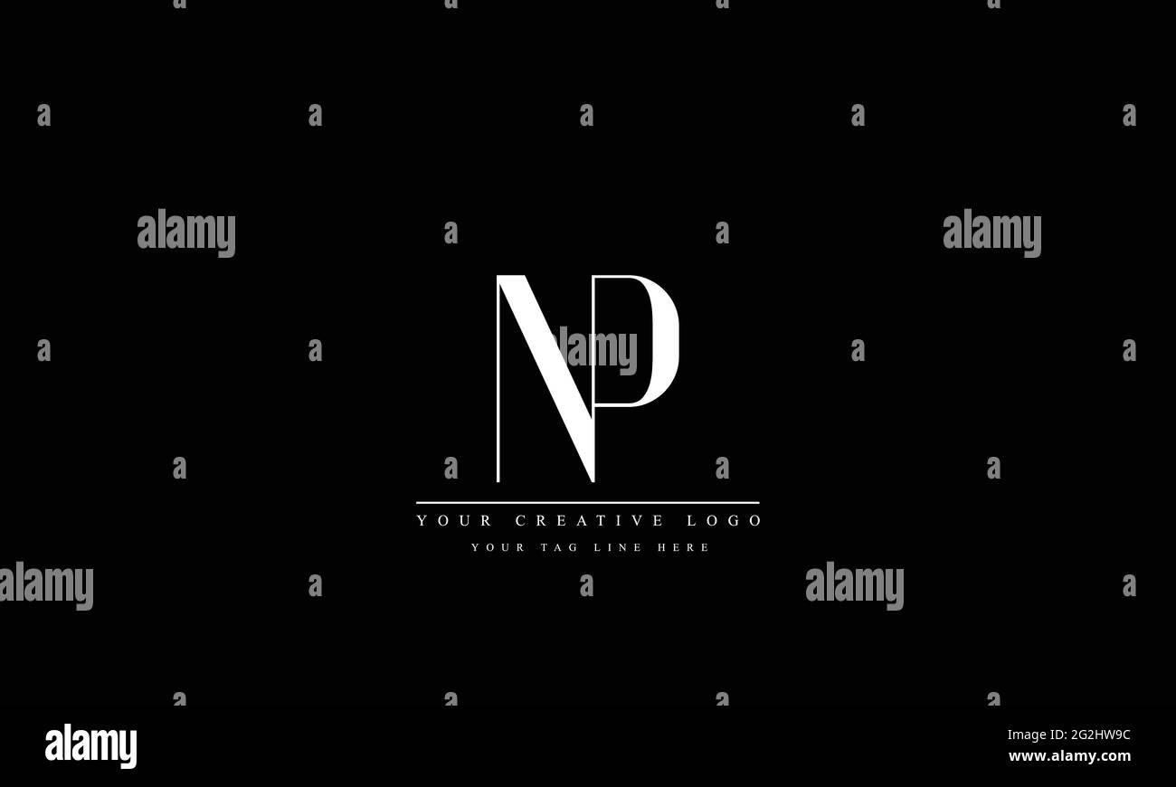 Buchstabenlogo-Design mit kreativer moderner Trendtypografie NP PN Stock Vektor