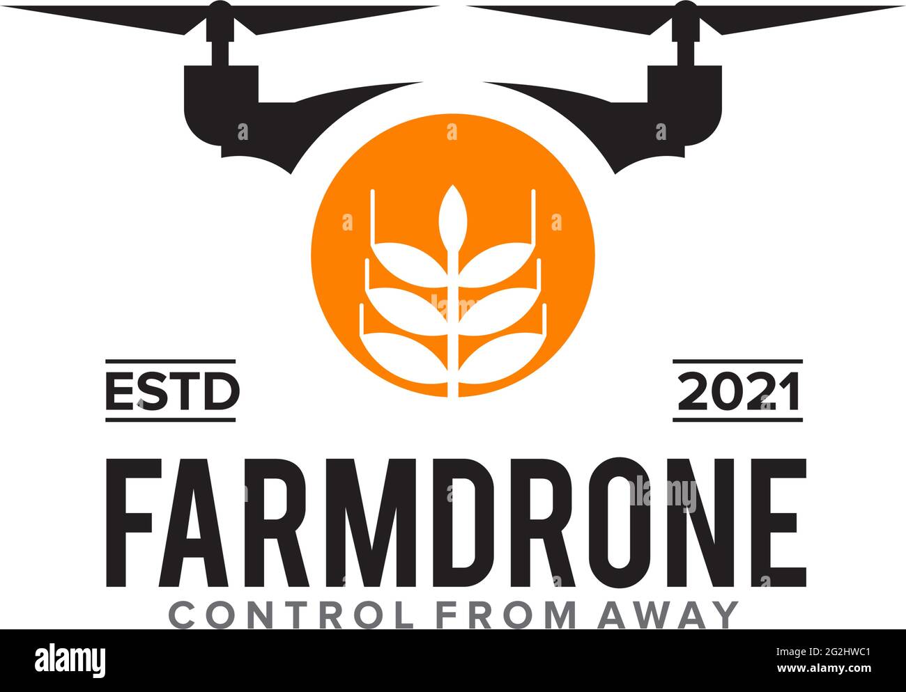Farm Drohne Logo Design Vektor Vorlage Stock Vektor
