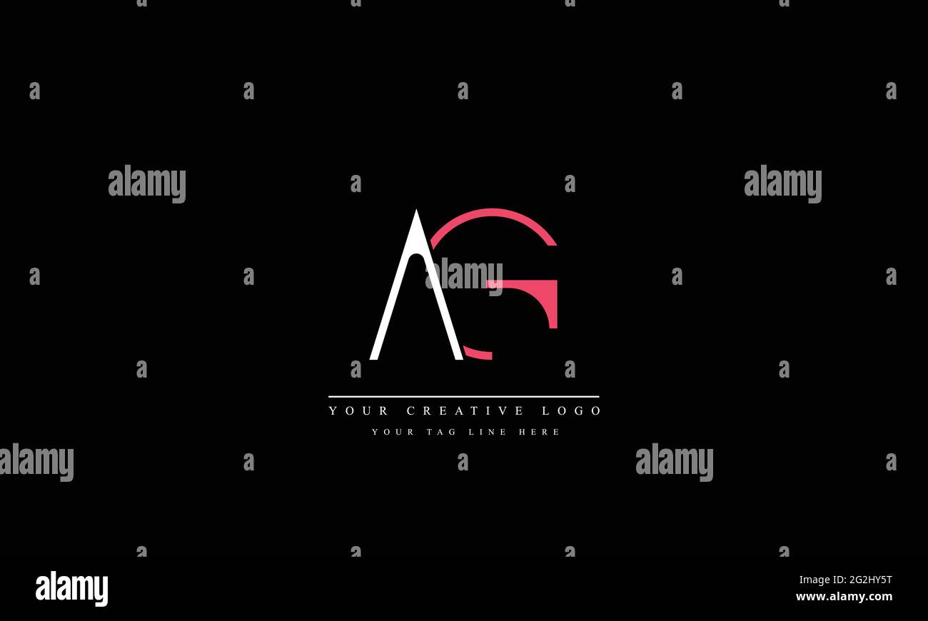 Brieflogo-Design mit kreativer moderner Trendtypografie AG GA Stock Vektor