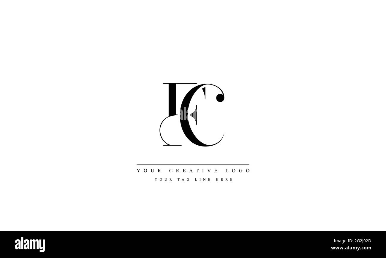 Buchstabenlogo Design mit kreativer moderner Trendtypografie FC CF Stock Vektor