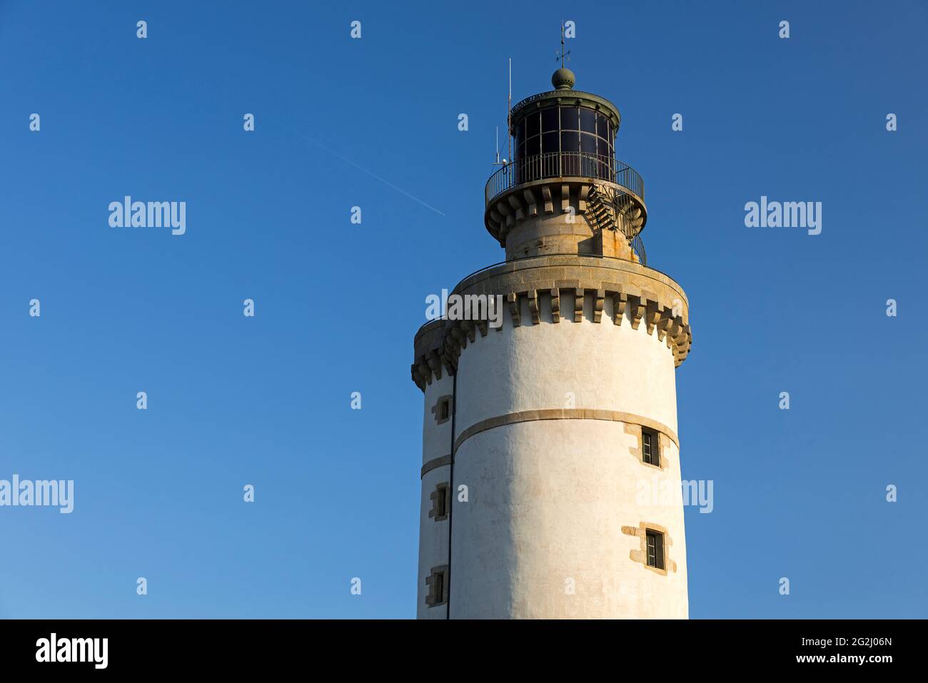 Leuchtturm Le Stiff, Île d'Ouessant, Frankreich, Bretagne, Département Finistère Stockfoto