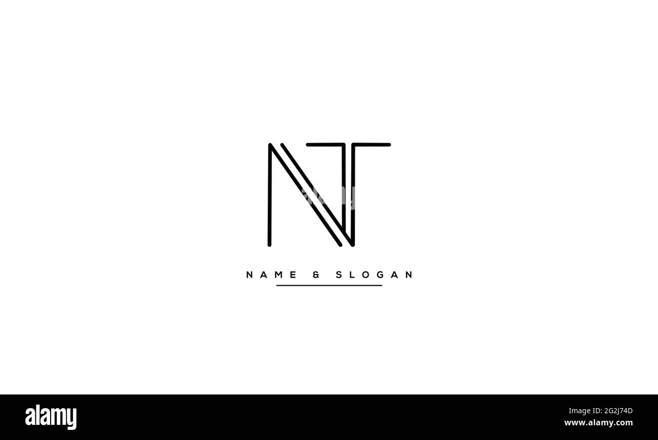 Logo-Design mit kreativer moderner Trendtypografie NT TN Stock Vektor