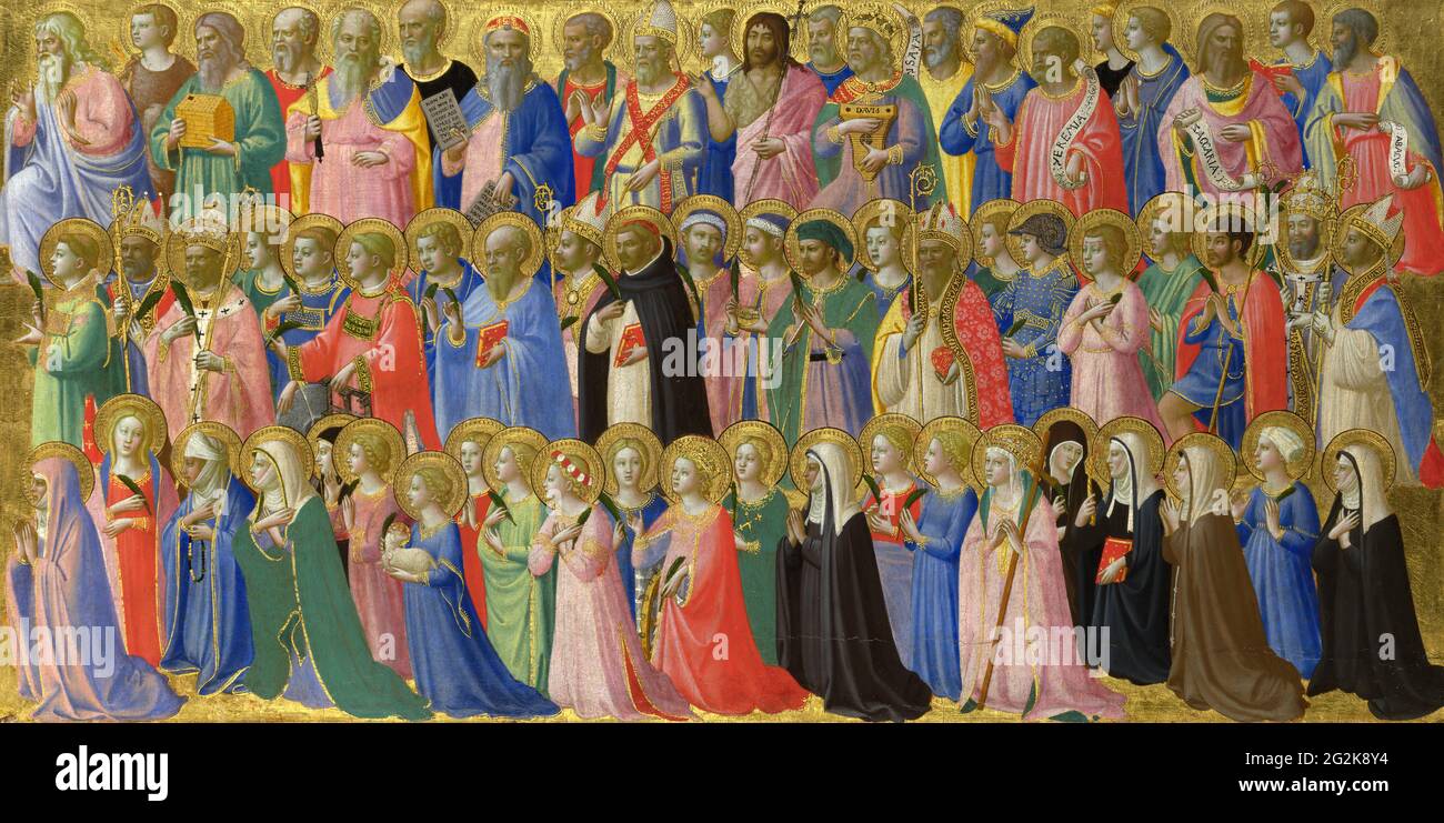 Fra Angelico - die Vorläufer Christi mit Heiligen und Märtyrern Stockfoto