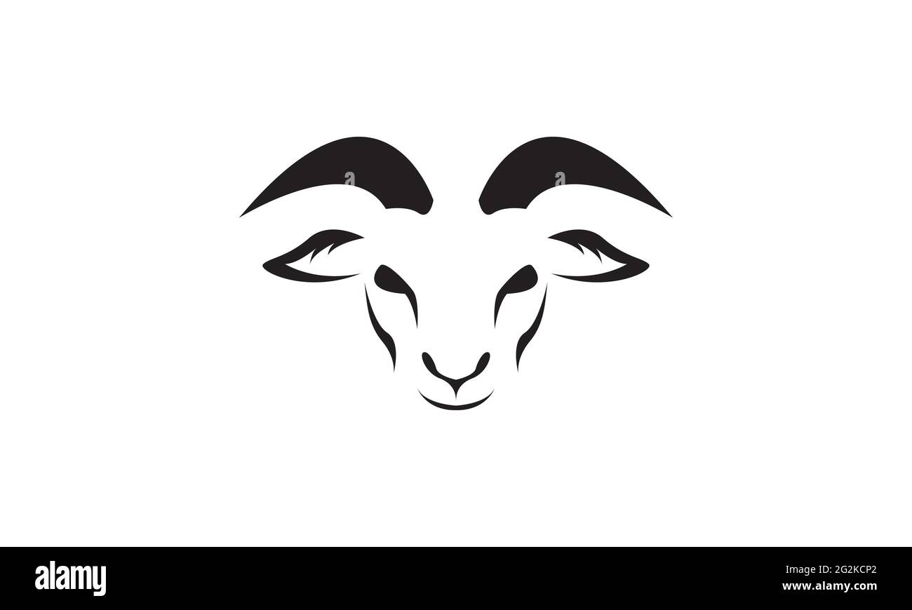 Moderne Form Kopf Ziege Logo Vektor Symbol Illustration Design Stock Vektor