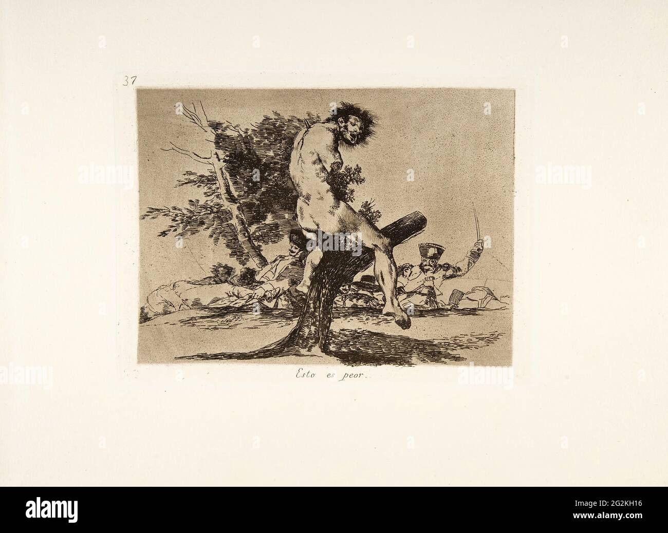 Francisco De Goya - das ist schlimmer Esto Es Peor aus den Katastrophen des Krieges Los Desastres De La Guerra Plate 37 Stockfoto