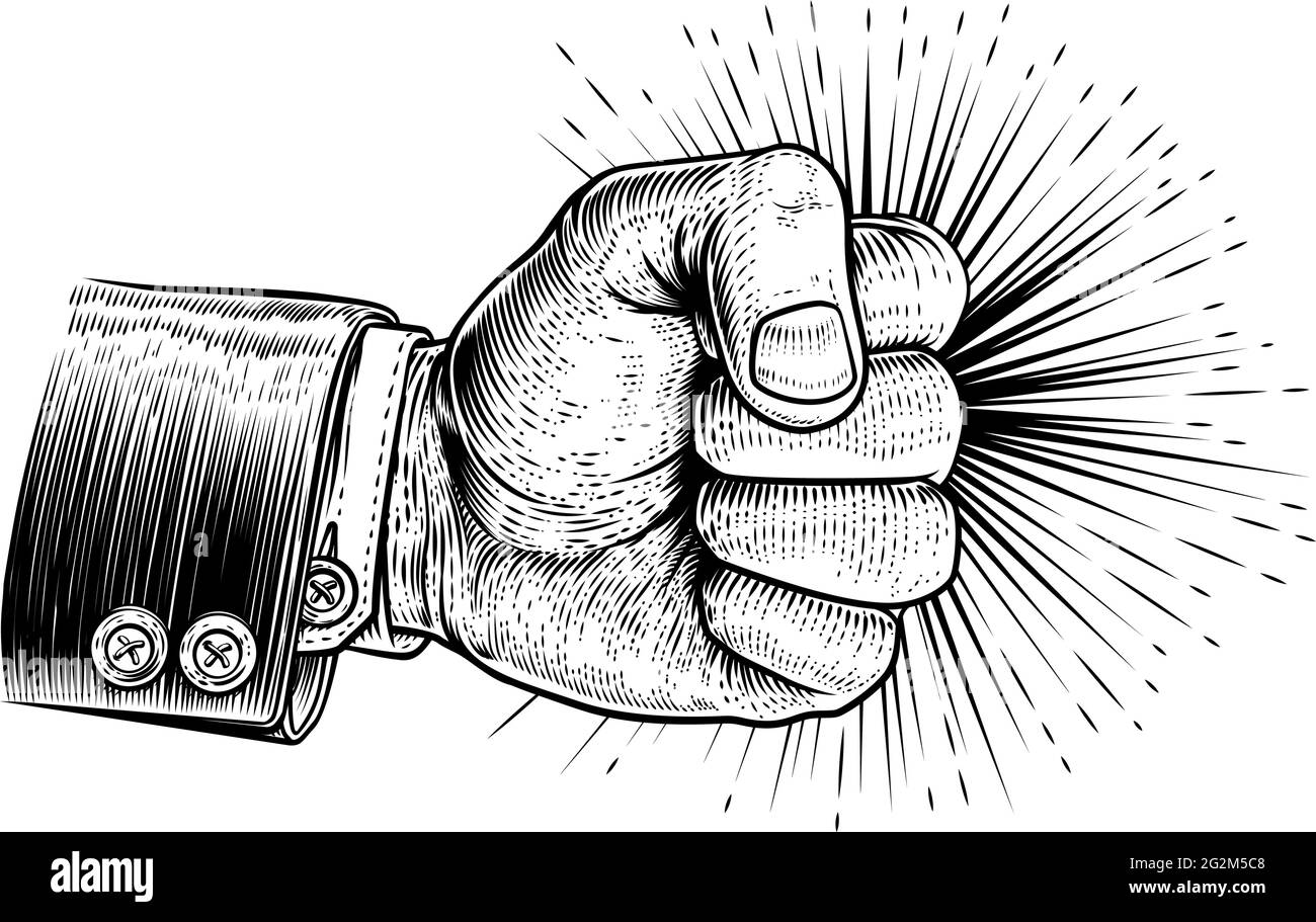 Faustanzug Im Vintage-Holzschnitt-Stil Stock Vektor