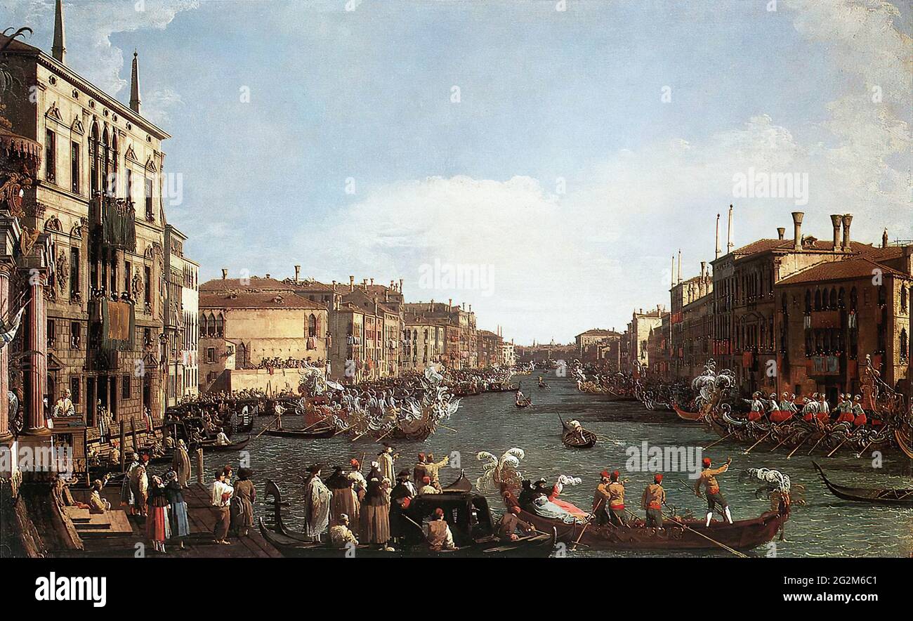 Giovanni Antonio Canal (1697 - 1768) - Canaletto - Regatt Grand Canal 1732 Stockfoto