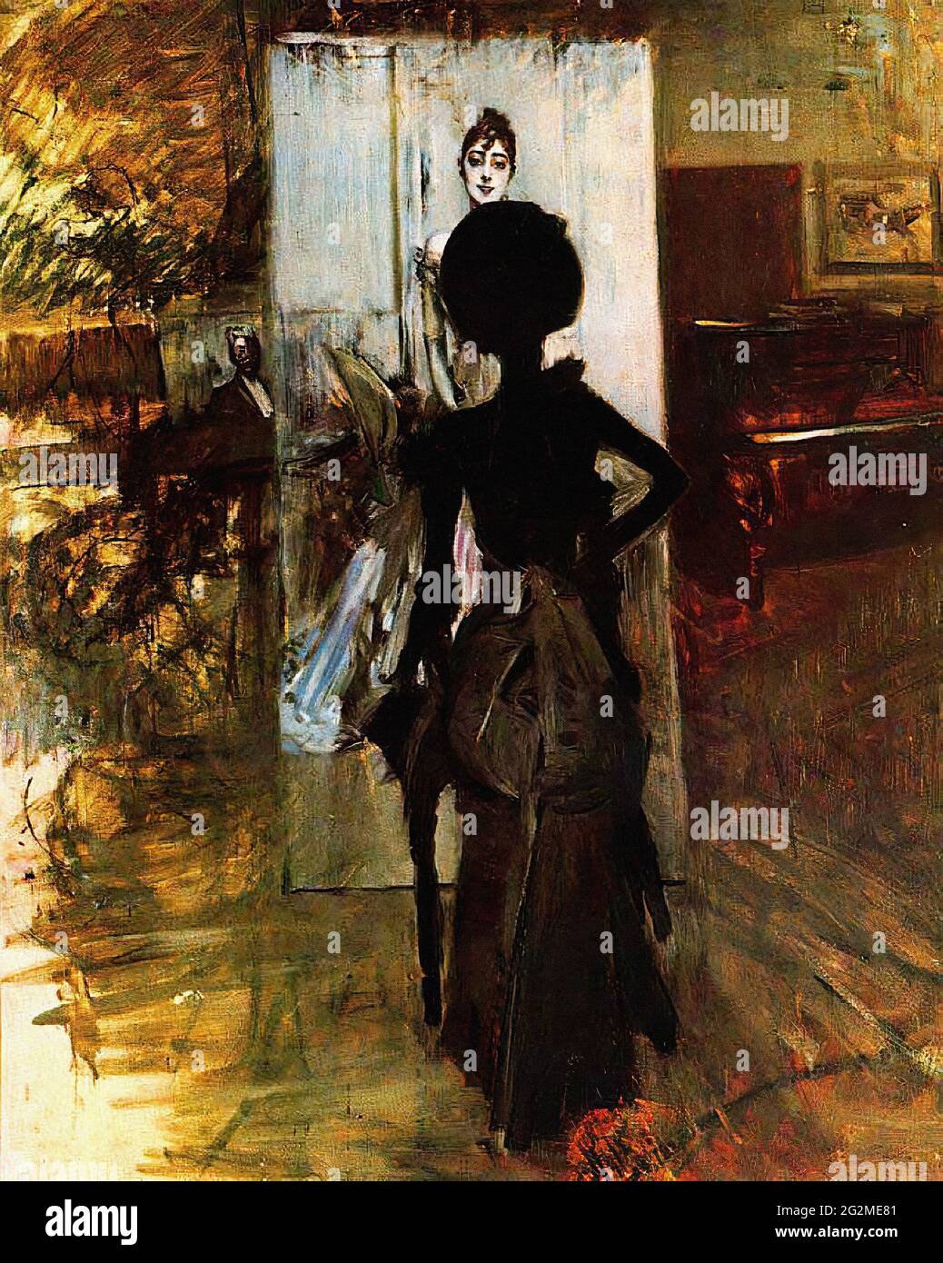 Giovanni Boldini - Frau Schwarz, Die Pastel Signor Emilian Conch De Oss 1888 Uhren Stockfoto