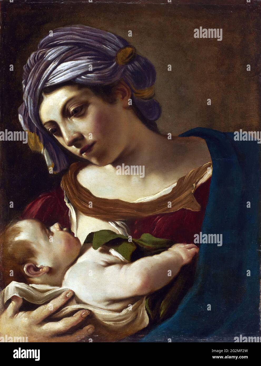 Giovanni Francesco Barbieri - Guercino - Madonna mit Kind Stockfoto