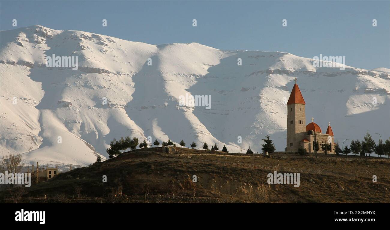 Kapelle auf einem Hügel Stockfoto