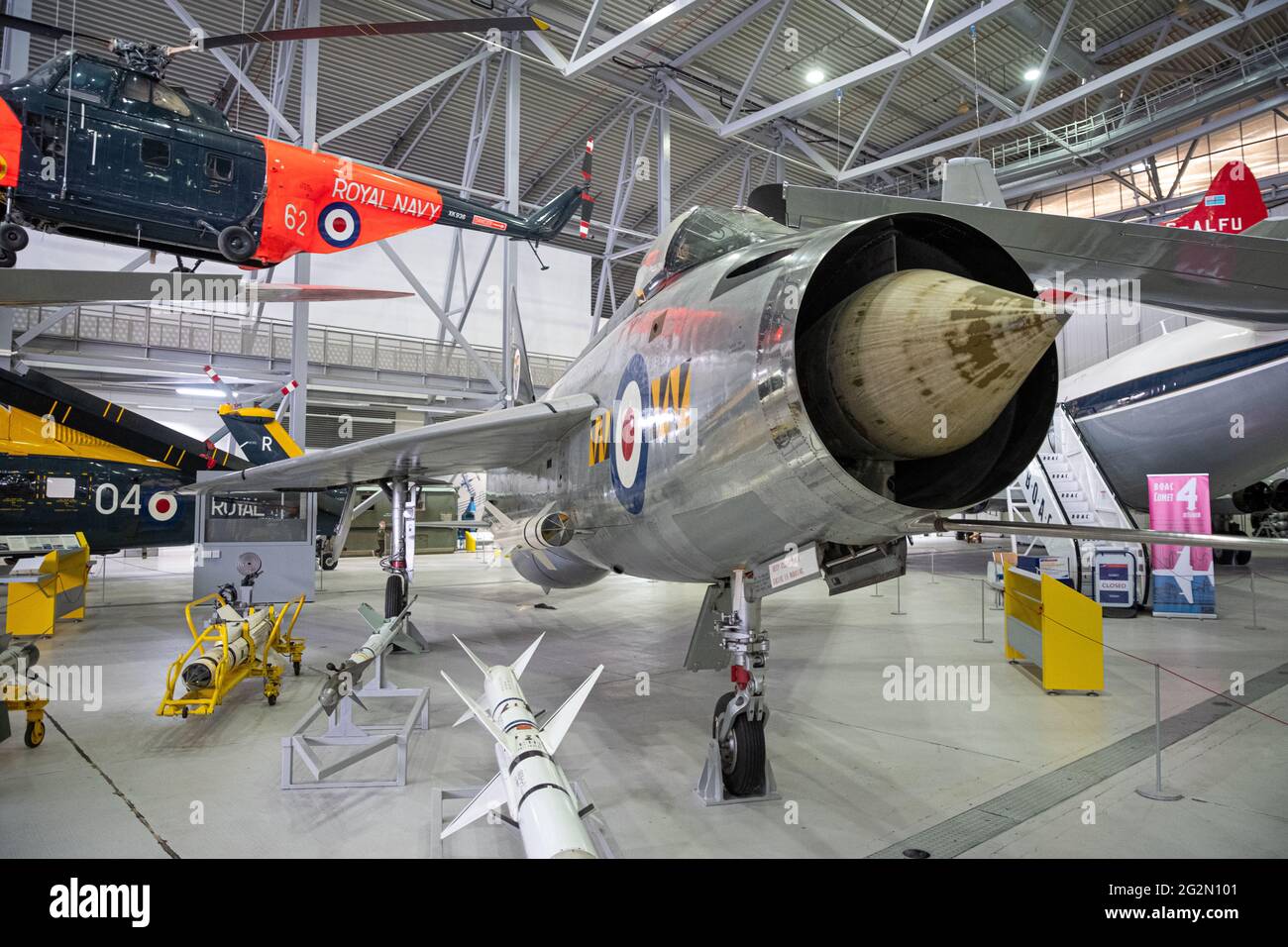 Duxford England Mai 2021 General Electric Lighting Kampfjet, einer der ersten britischen Überschallflugzeuge, der nach dem zweiten Weltkrieg entwickelt wurde Stockfoto