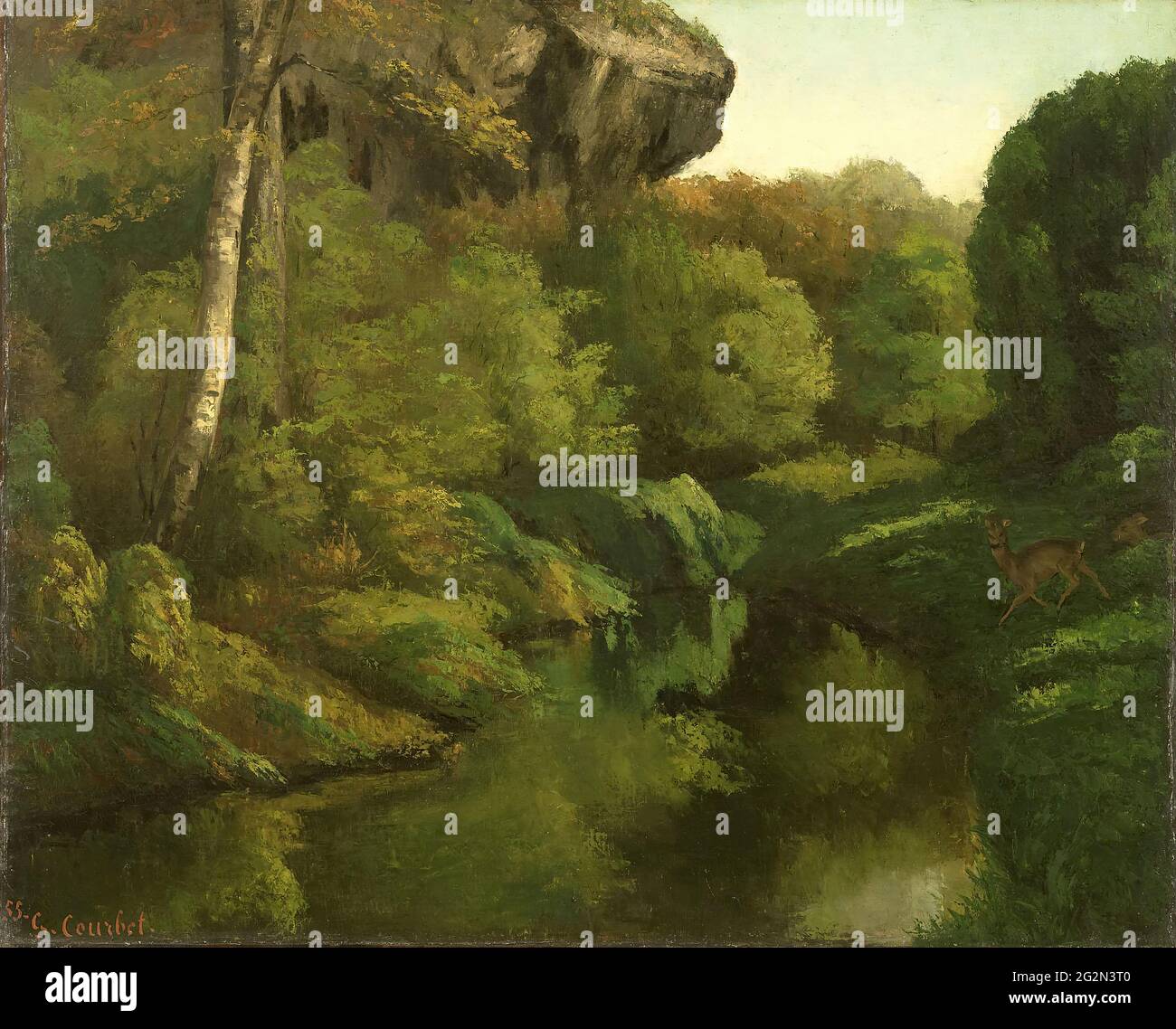 Gustave Courbet - Blick in den Wald von fontainebleau 01 Stockfoto