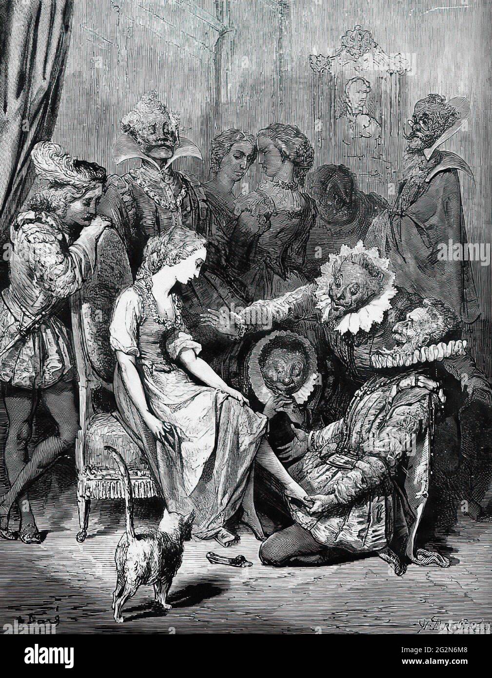 Gustave Doré - Er erkannte, dass ihr kleiner Fuß ohne Probleme rutschte Stockfoto