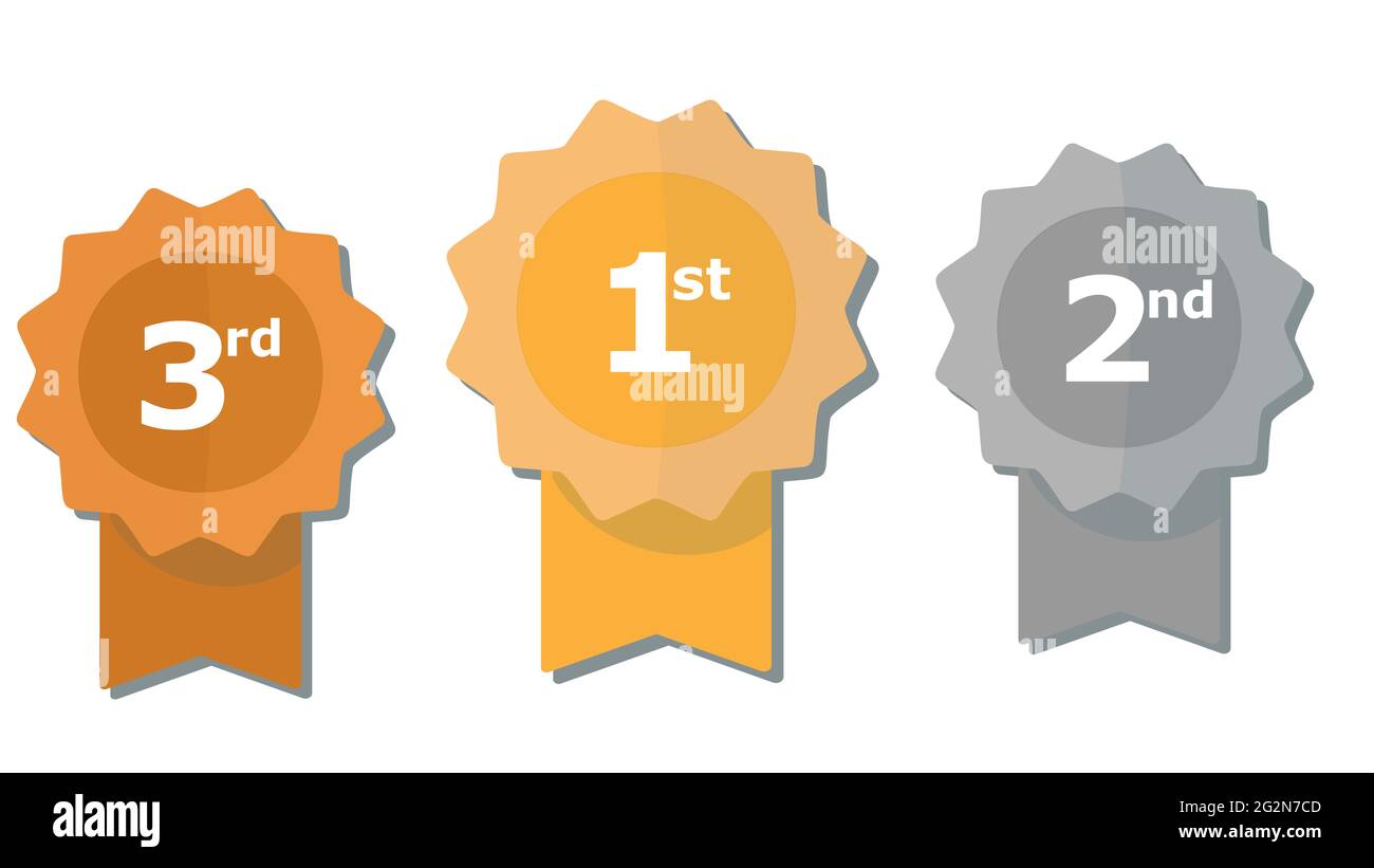 Preisband für Gold, Silber und Bronze Stockfoto