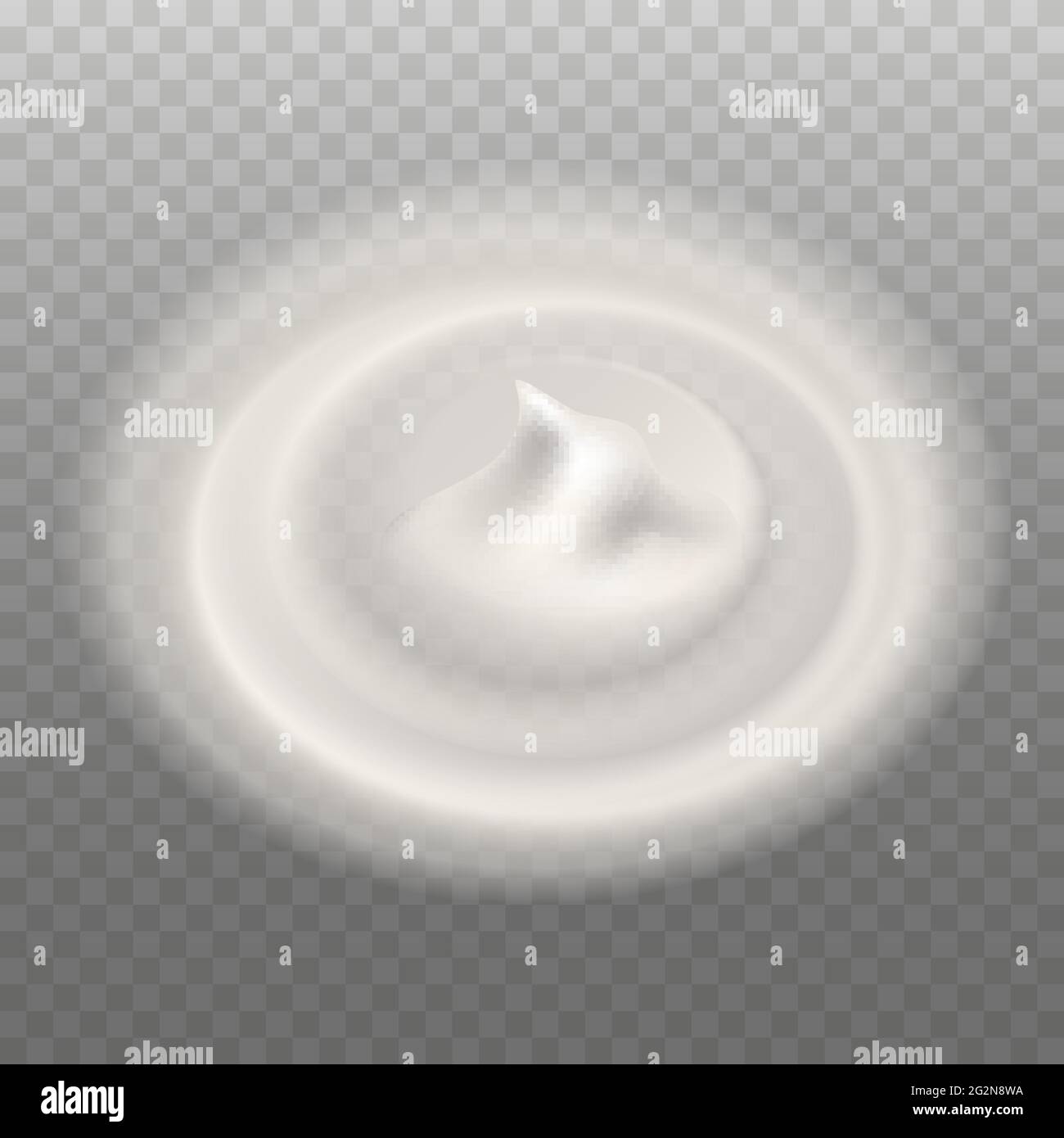 Creme Mousse oder Schaum, wirbeln Spritzer. Cremige Textur mit Schlagsahne. Kosmetische Hautpflege, Milchschaum, Dessert, Joghurt, Mayonnaise. Isolierter Blob. Vektorgrafik Stock Vektor