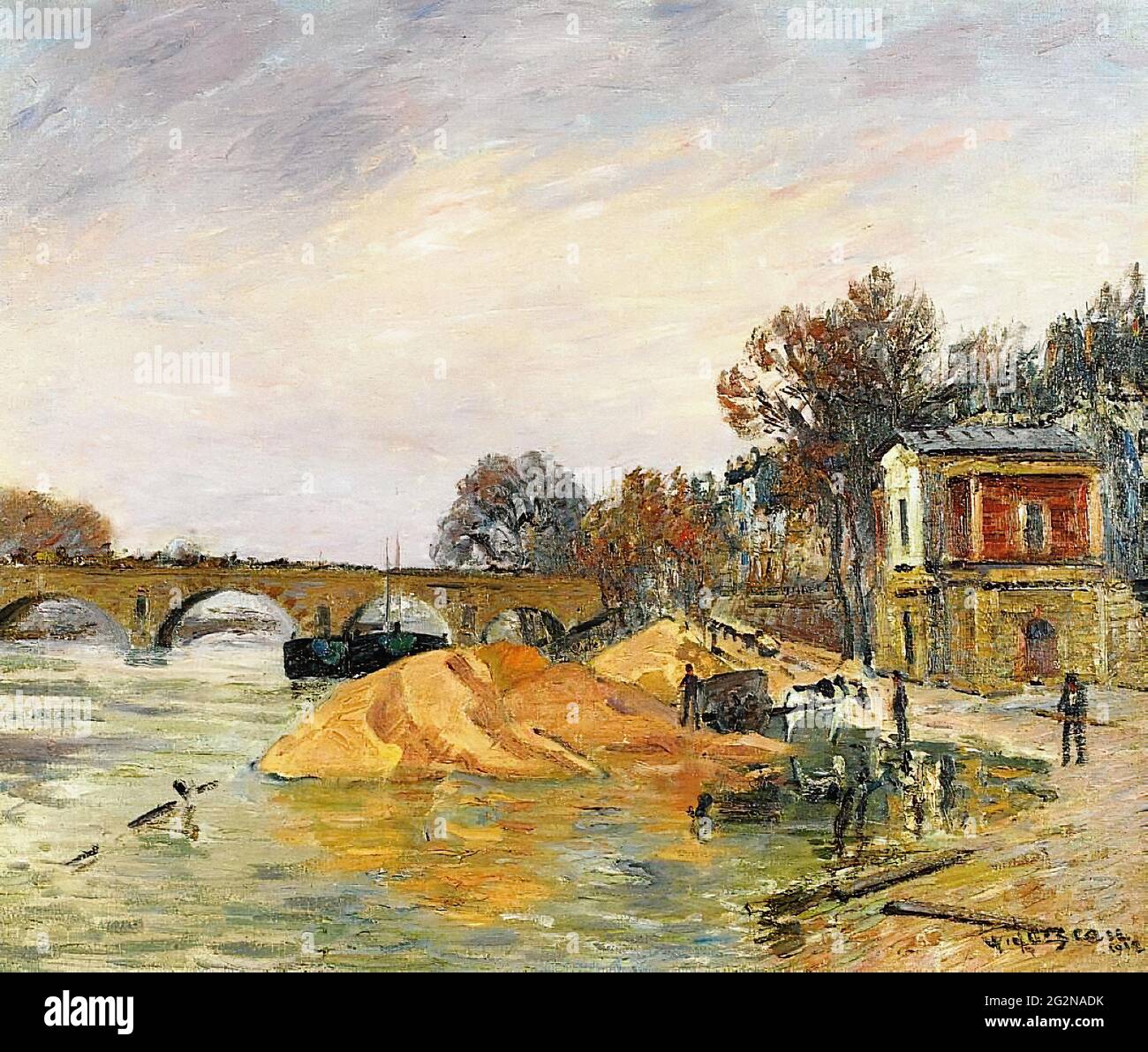 Gustave Loiseau (1865-1935) - Pont Marie Paris 1912 Stockfoto