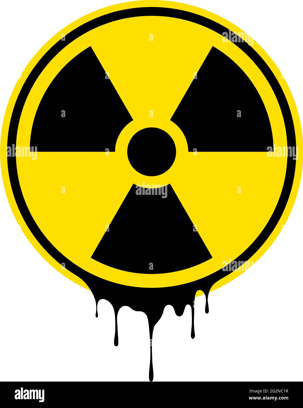 Strahlungszeichen. Warnsymbol. Grunge-Effekt. Flaches Symbol für radioaktive Vektoren Stock Vektor