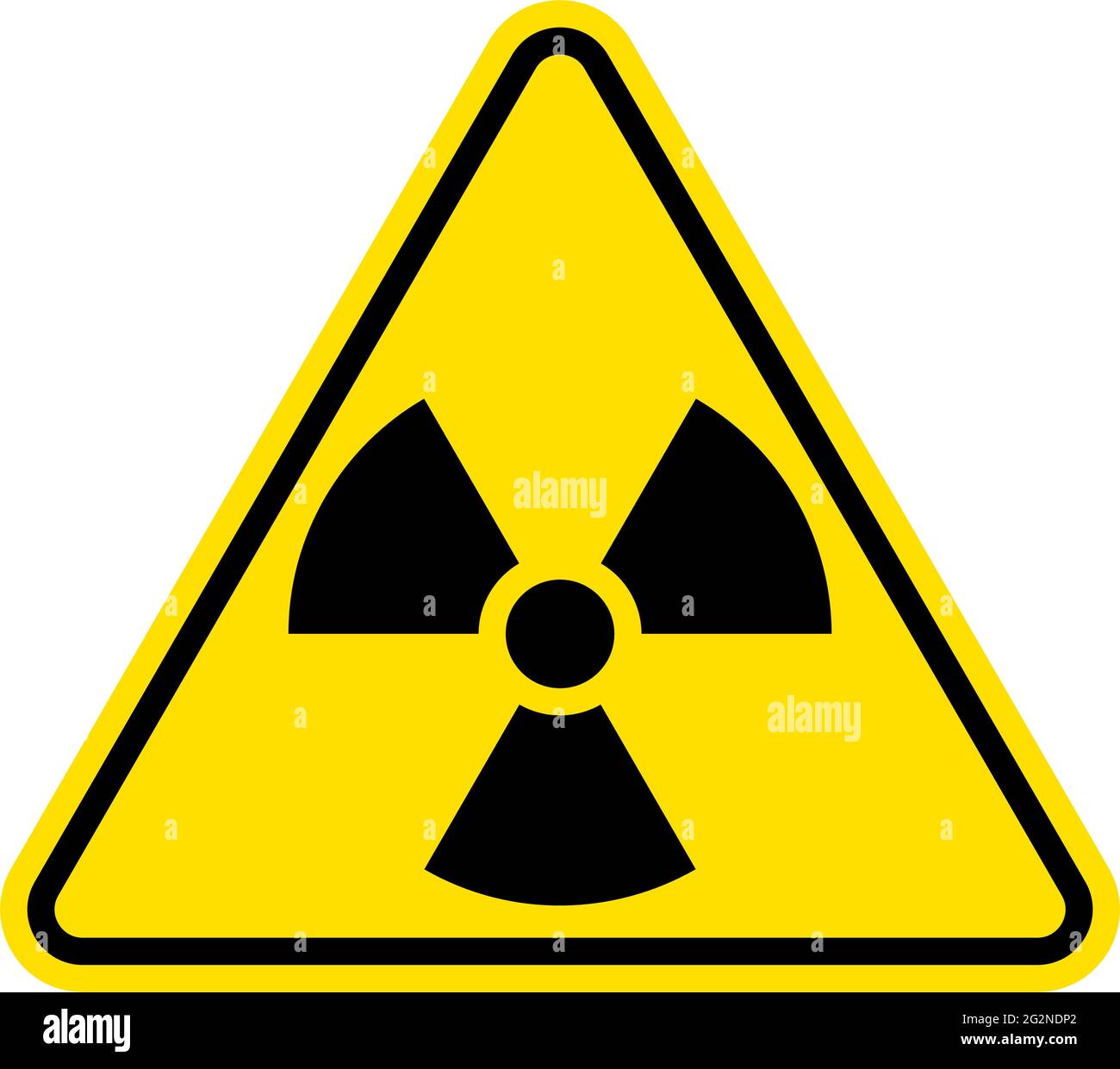 Strahlungszeichen. Warnsymbol. Flaches Symbol für radioaktive Vektoren Stock Vektor