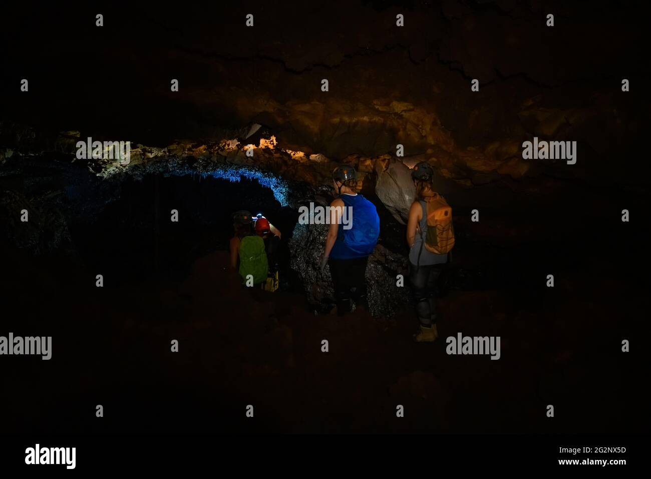 Tour durch den Lavatunnel in La Reunion Stockfoto