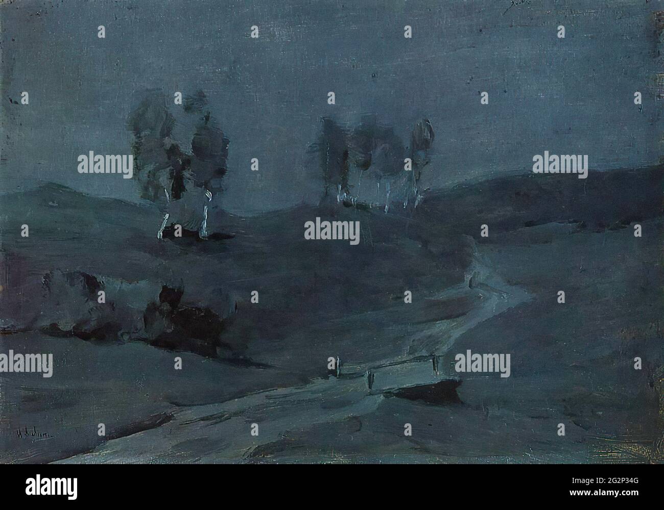 Isaac Levitan - Schatten Mondschein Nacht C 1885 Stockfoto