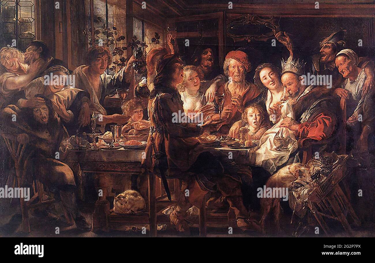 Jacob Jordaens - Bean King C 1645 Stockfoto