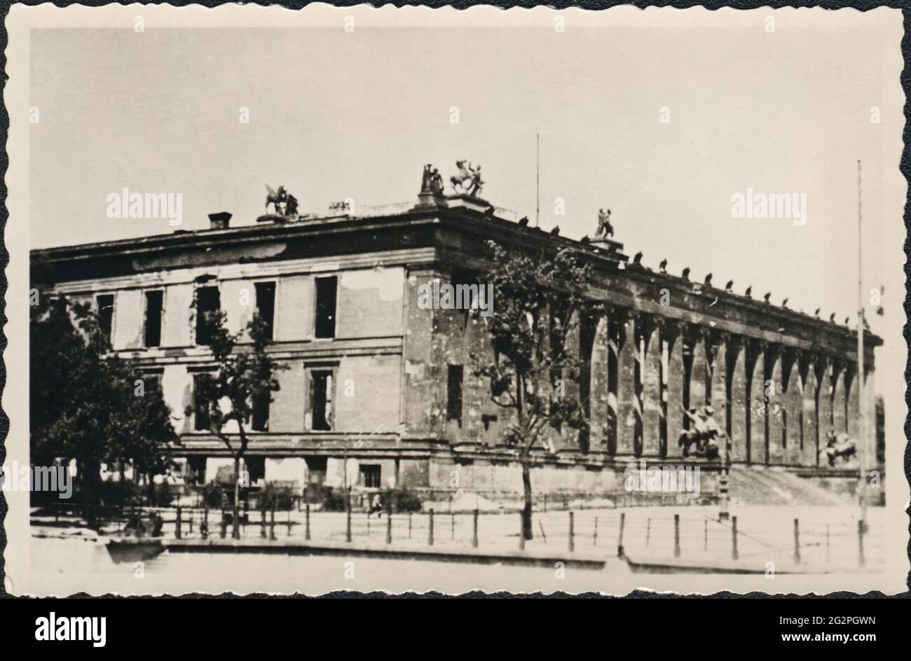 Nachkriegsruiniert Altes Museum in Berlin, 1940er Jahre Stockfoto