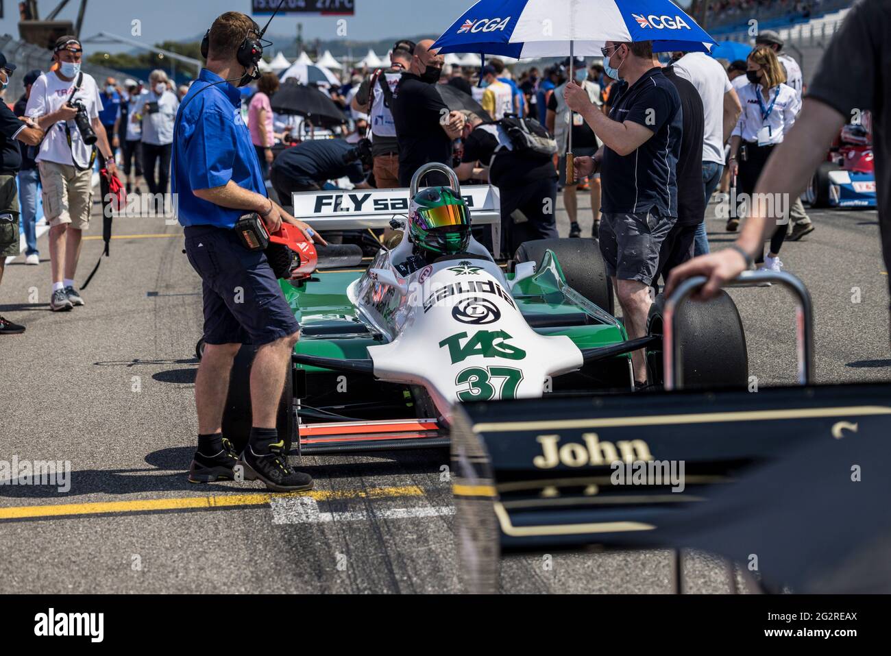 37 D'ANSEMBOURG Christophe (Bel), Williams FW07C - 3000cc 1981 Action während des Grand Prix de France Historique 2021, vom 11. Bis 13. Juni 2021 auf dem Circuit Paul Ricard, in Le Castellet, Frankreich - Foto Marc de Mattia / DPPI Stockfoto