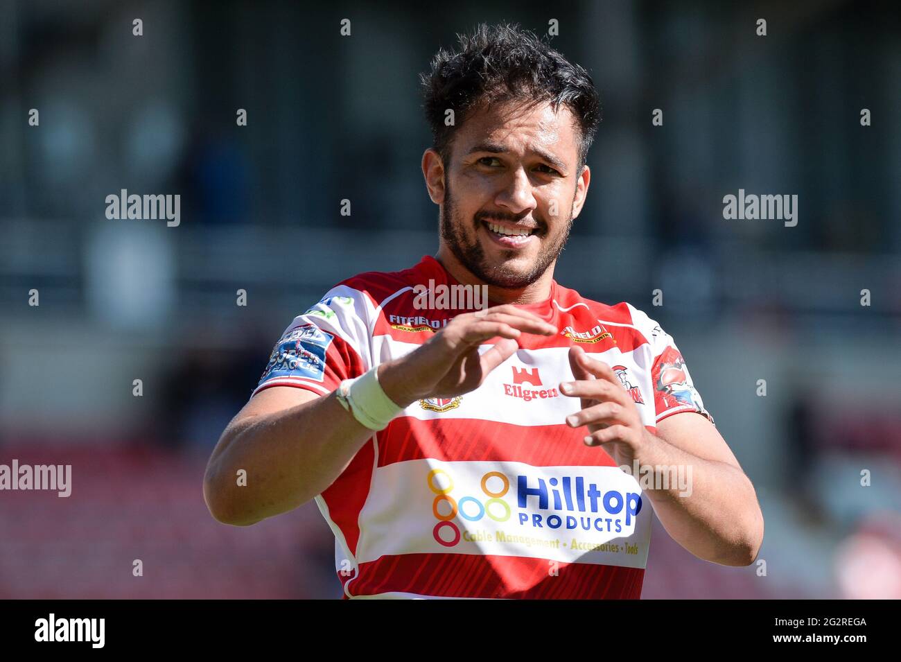 Leigh, England - 12. Juni 2021 -Nathaniel Peteru von Leigh Centurions während der Rugby League Betfred Super League Leigh Centurions vs Catalan Dragons at Leigh Sports Village, Leigh, UK Dean Williams/Alamy Live News Stockfoto