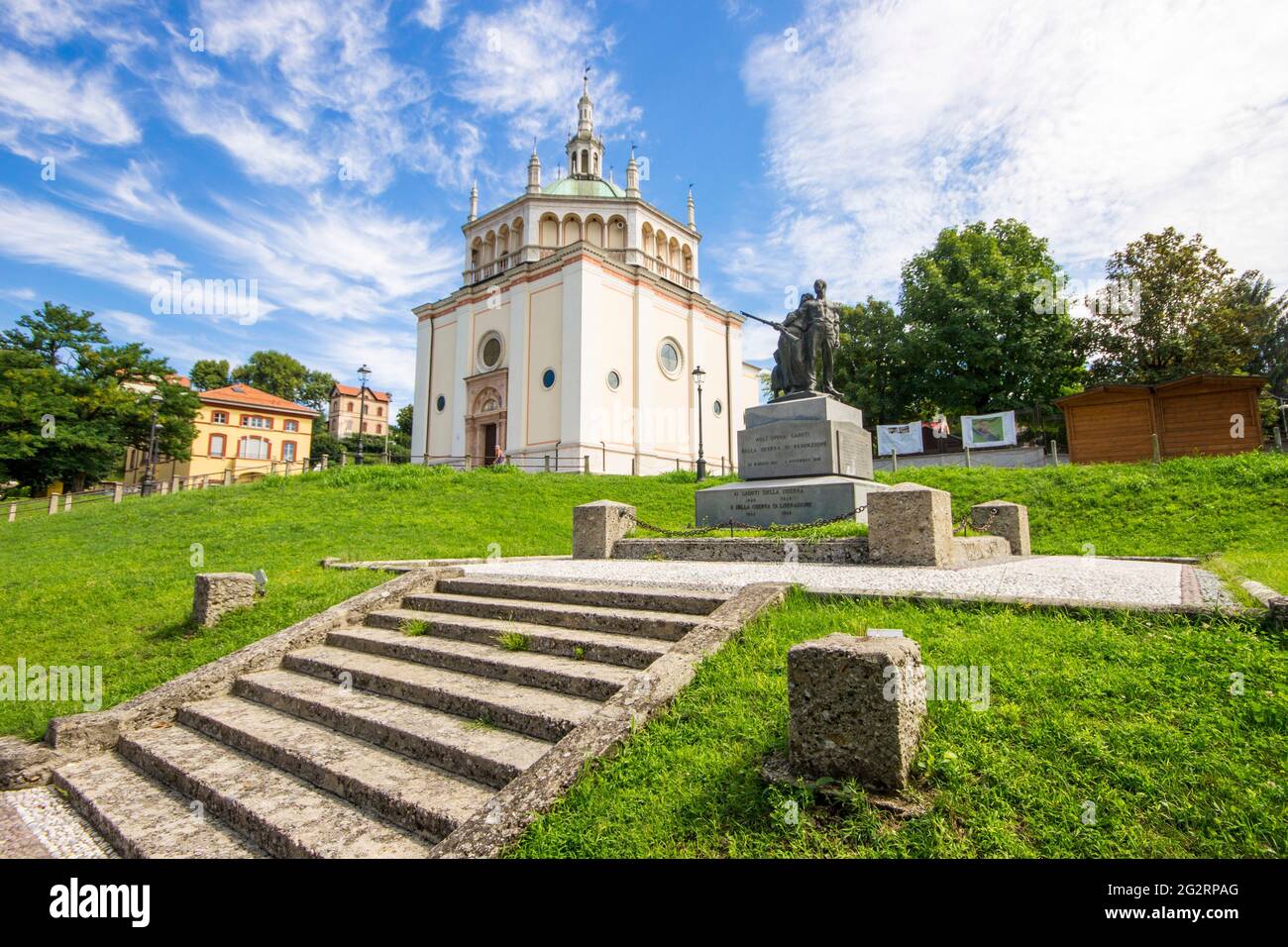 Crespi d'Adda, eine historische Siedlung in der Lombardei, Italien, ein großartiges Beispiel für die Firmenstädte des 19. Jahrhunderts in Europa. Weltkulturerbe Stockfoto