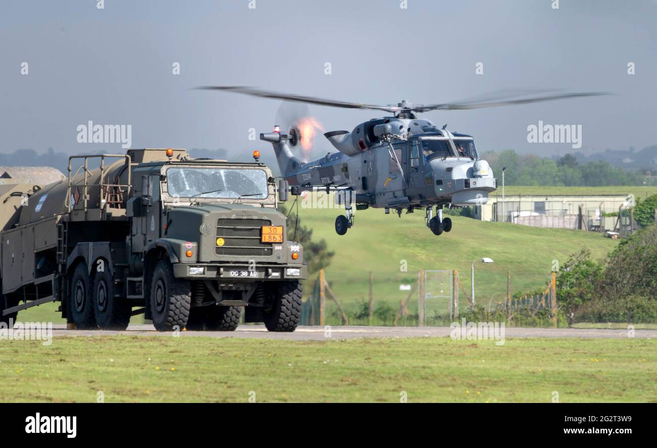 RNAS Culdrose, Helston, Cornwall, Großbritannien. Juni 2021. Royal Navy Wildcats, die von RNAS Culdrose aus operieren, tragen zu den Sicherheitsbemühungen beim G7-Gipfel bei.Quelle: Bob Sharples/Alamy Live News Stockfoto