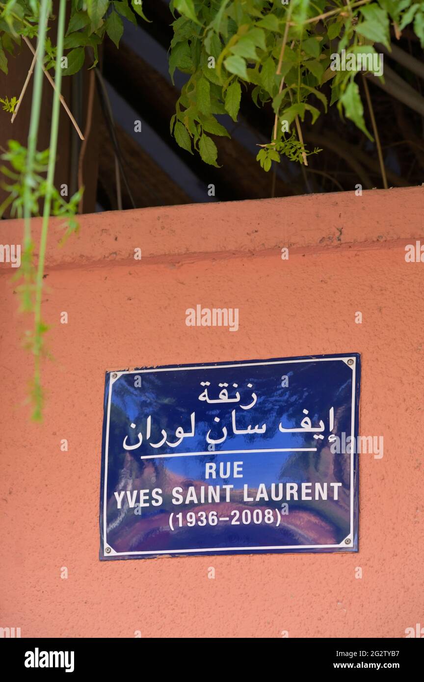 Das YSL-Museum und der Majorelle-Garten in Marrakesch, Marokko MA Stockfoto