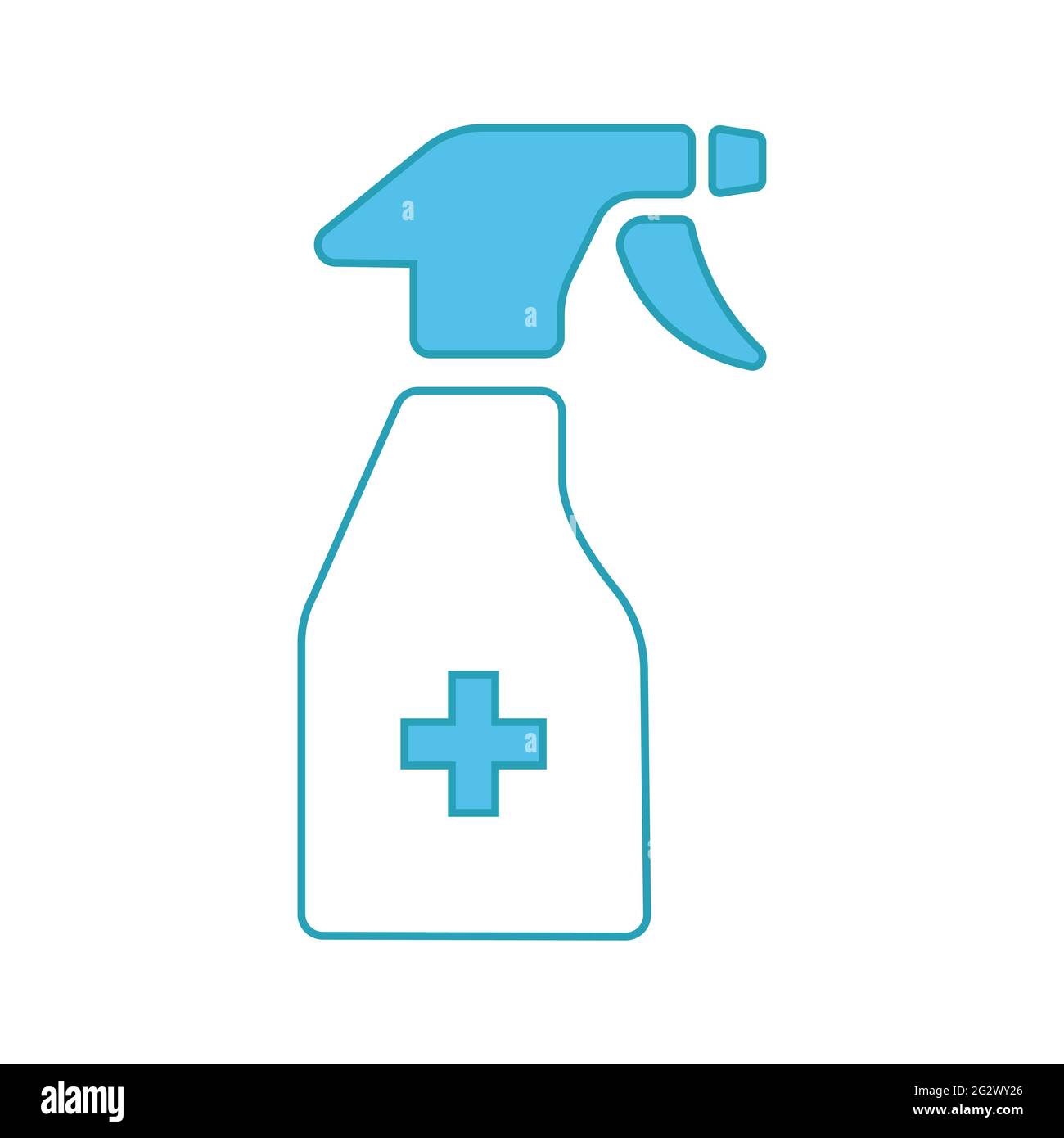 Kunststoff-Sprühflasche, Hygiene-Reinigung. Abbildung des Symbols für flache Vektorgrafik. Einfaches Symbol auf weißem Hintergrund. Kunststoff-Sprühflasche Hygiene Reinigung Schild Stock Vektor